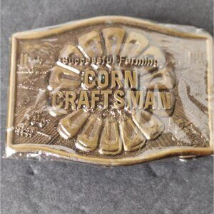 Vintage 1976 Successful Farming Corn Craftsman Belt Buckle,